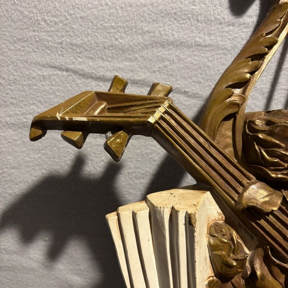 Vintage Syroco Inc 1971 Large Hanging Musical Hard Plastic Mandolin Wall Decor - Picture 5 of 11